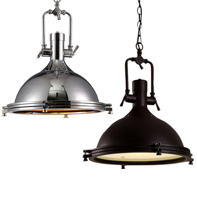 Contemporary Industrial Iron Round 1-Light Pendant Light For Dining Room