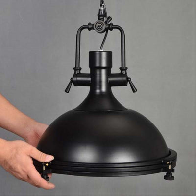 Contemporary Industrial Iron Round 1-Light Pendant Light For Dining Room
