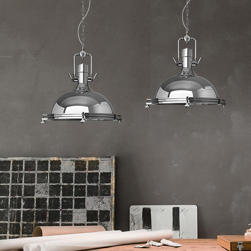 Contemporary Industrial Iron Round 1-Light Pendant Light For Dining Room