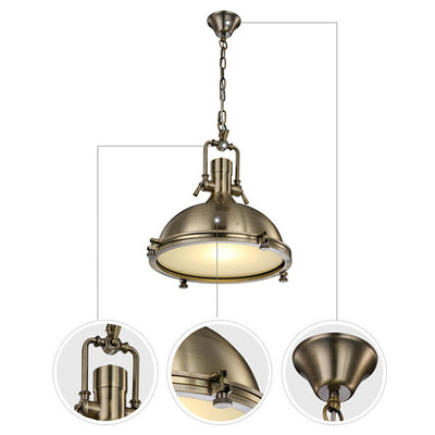 Contemporary Industrial Iron Round 1-Light Pendant Light For Dining Room
