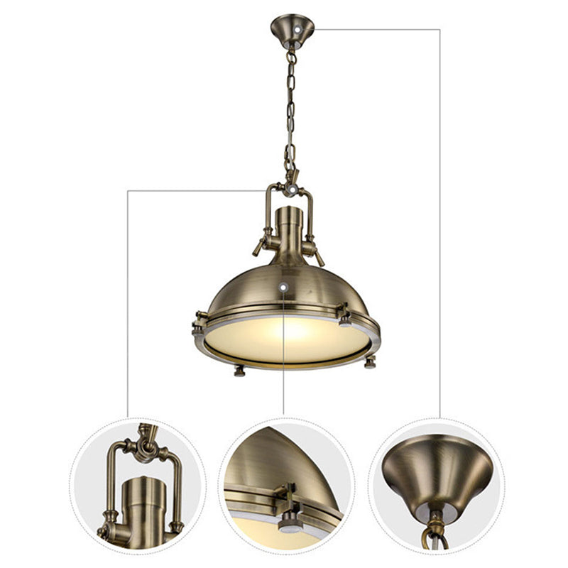 Contemporary Industrial Iron Round 1-Light Pendant Light For Dining Room
