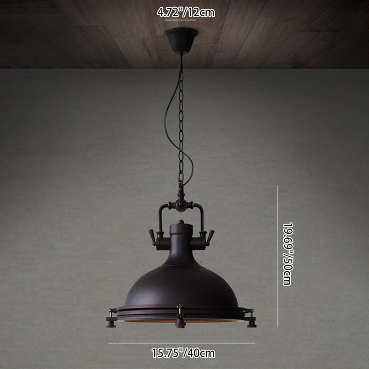 Contemporary Industrial Iron Round 1-Light Pendant Light For Dining Room