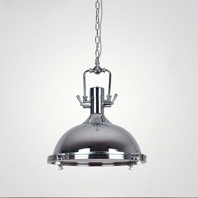 Contemporary Industrial Iron Round 1-Light Pendant Light For Dining Room