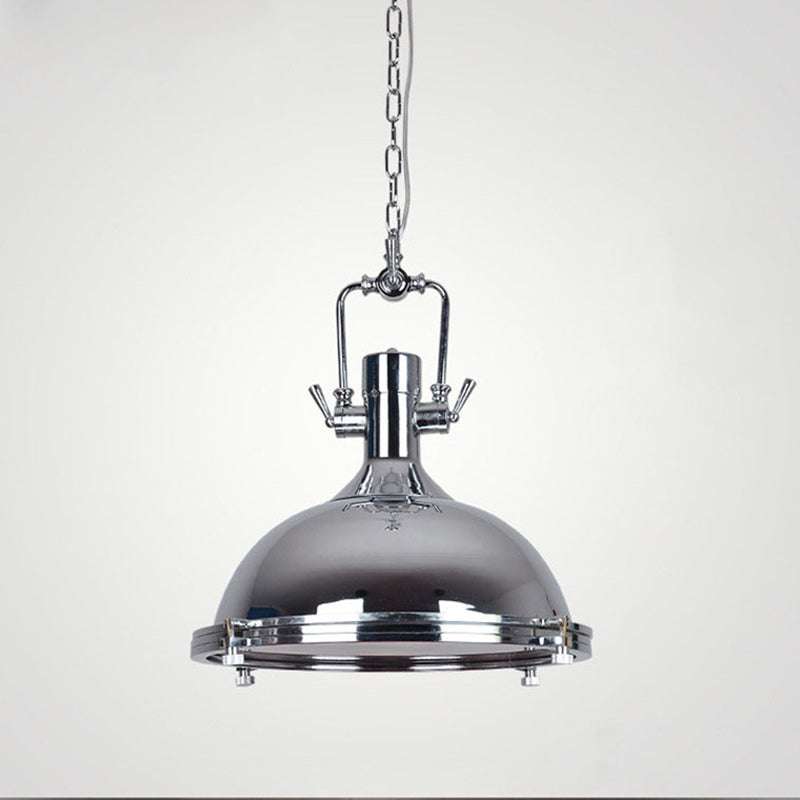 Contemporary Industrial Iron Round 1-Light Pendant Light For Dining Room