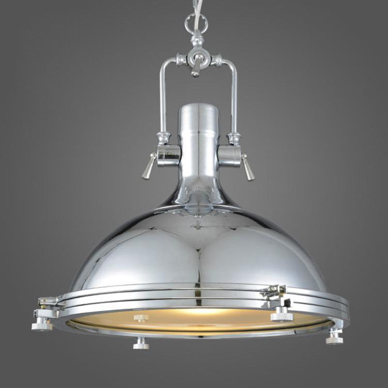 Contemporary Industrial Iron Round 1-Light Pendant Light For Dining Room