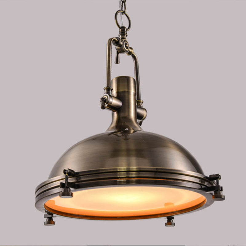 Contemporary Industrial Iron Round 1-Light Pendant Light For Dining Room