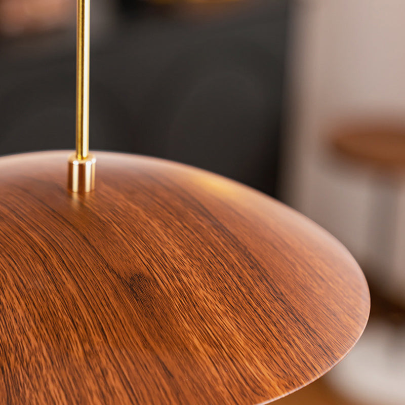 Contemporary Retro Iron Glass Round LED Pendant Light For Bedroom