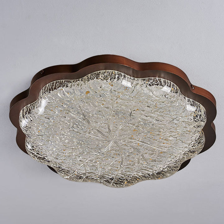 Plafonnier LED moderne en fer rétro, acier inoxydable, feuille d&