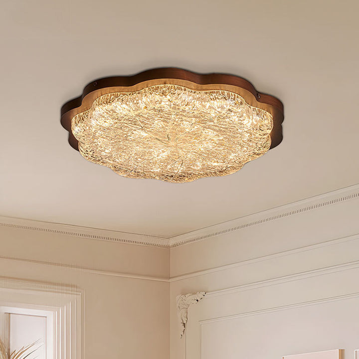 Plafonnier LED moderne en fer rétro, acier inoxydable, feuille d&