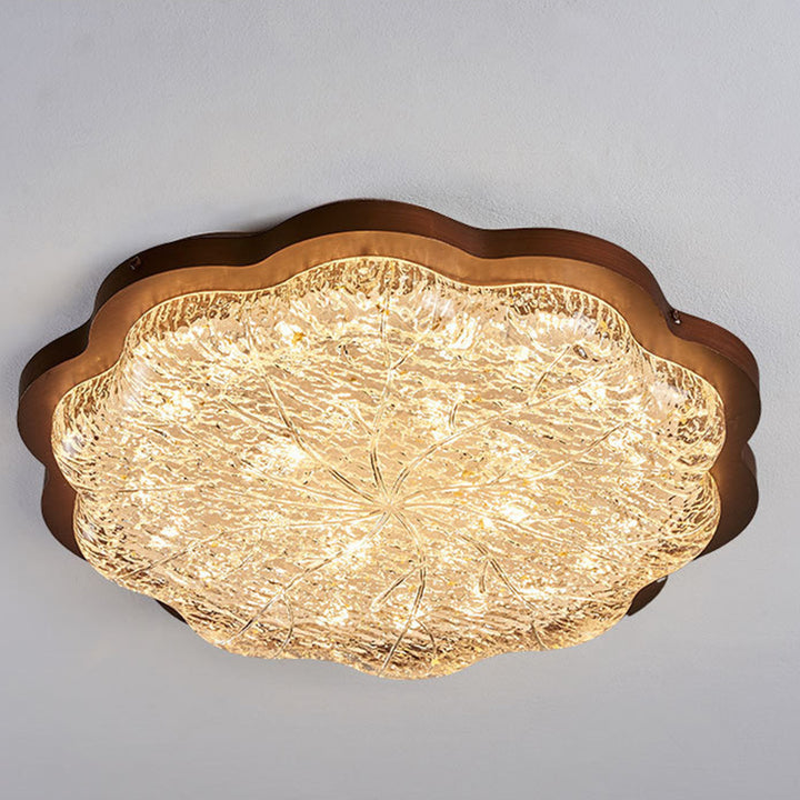 Plafonnier LED moderne en fer rétro, acier inoxydable, feuille d&