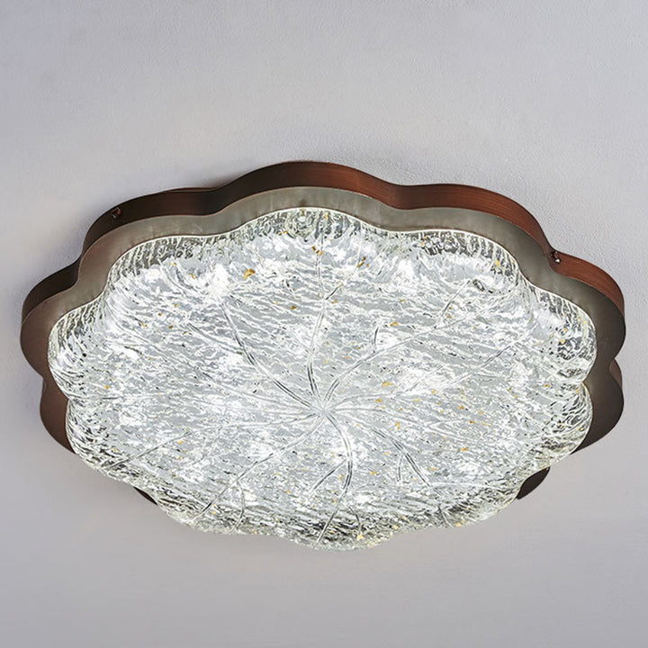 Plafonnier LED moderne en fer rétro, acier inoxydable, feuille d&
