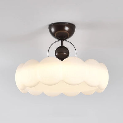 Traditionelle französische Eisen-PE-Holz-Runde-Blumen-LED-Deckenleuchte für das Schlafzimmer 