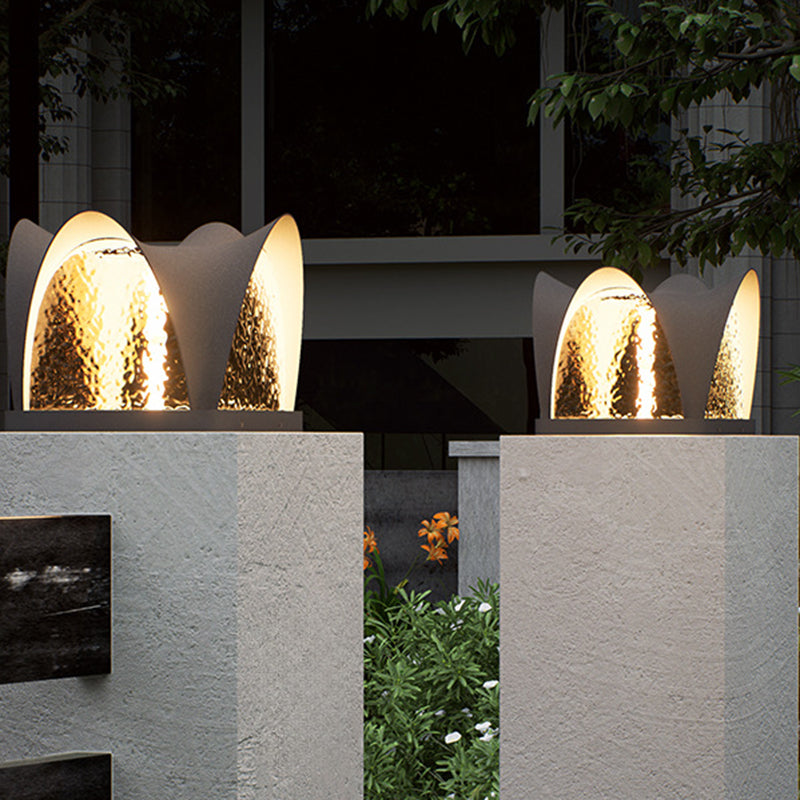 Moderne minimalistische wasserdichte Solar-Edelstahl-ABS-Runde-LED-Landschaftsbeleuchtung Außenleuchte für Außenpatio 