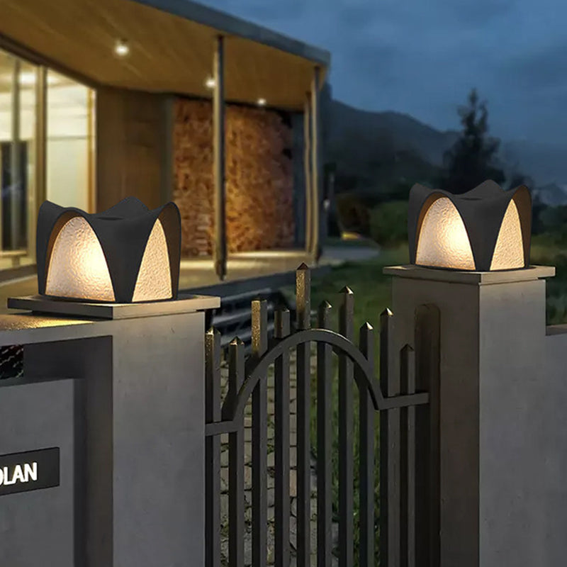 Moderne minimalistische wasserdichte Solar-Edelstahl-ABS-Runde-LED-Landschaftsbeleuchtung Außenleuchte für Außenpatio 