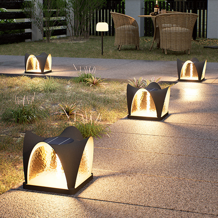 Modern Minimalist Waterproof Solar Stainless Steel ABS Round LED Landscape Lighting Outdoor Light For Outdoor Patio