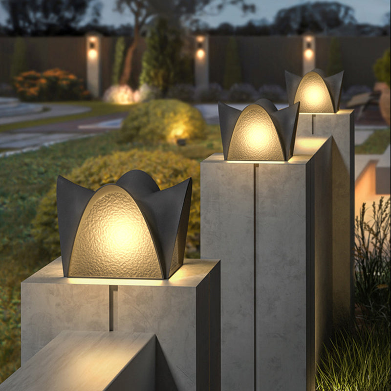 Moderne minimalistische wasserdichte Solar-Edelstahl-ABS-Runde-LED-Landschaftsbeleuchtung Außenleuchte für Außenpatio 