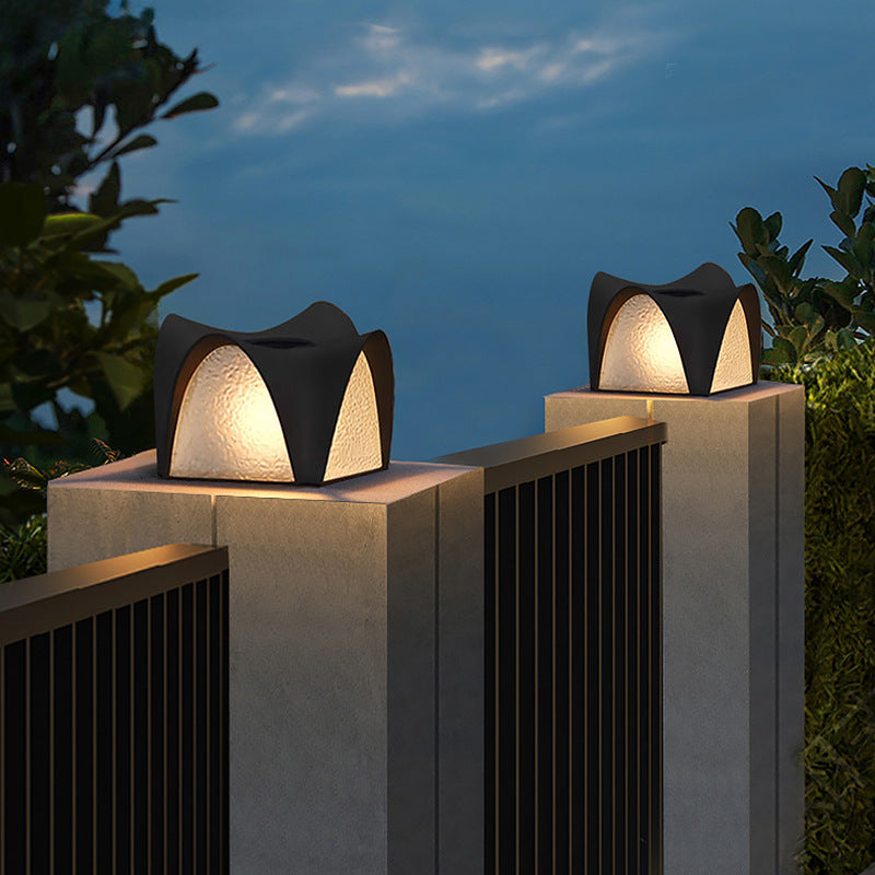 Moderne minimalistische wasserdichte Solar-Edelstahl-ABS-Runde-LED-Landschaftsbeleuchtung Außenleuchte für Außenpatio 
