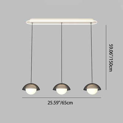 Modern Minimalist Iron Acrylic Round Linear LED Chandelier For Dining Room