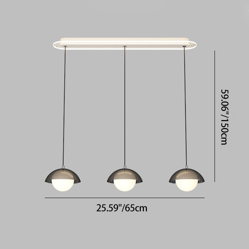 Modern Minimalist Iron Acrylic Round Linear LED Chandelier For Dining Room