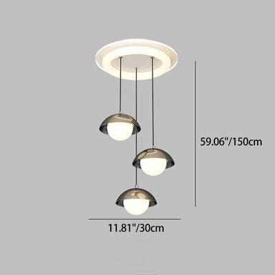 Modern Minimalist Iron Acrylic Round Linear LED Chandelier For Dining Room