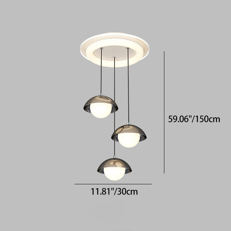 Modern Minimalist Iron Acrylic Round Linear LED Chandelier For Dining Room