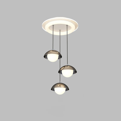 Modern Minimalist Iron Acrylic Round Linear LED Chandelier For Dining Room