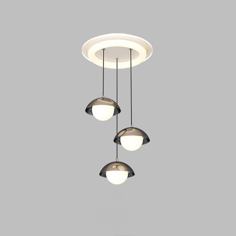 Modern Minimalist Iron Acrylic Round Linear LED Chandelier For Dining Room