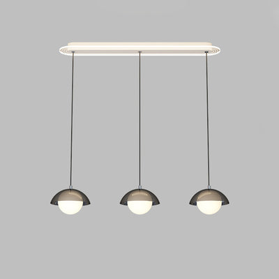 Modern Minimalist Iron Acrylic Round Linear LED Chandelier For Dining Room
