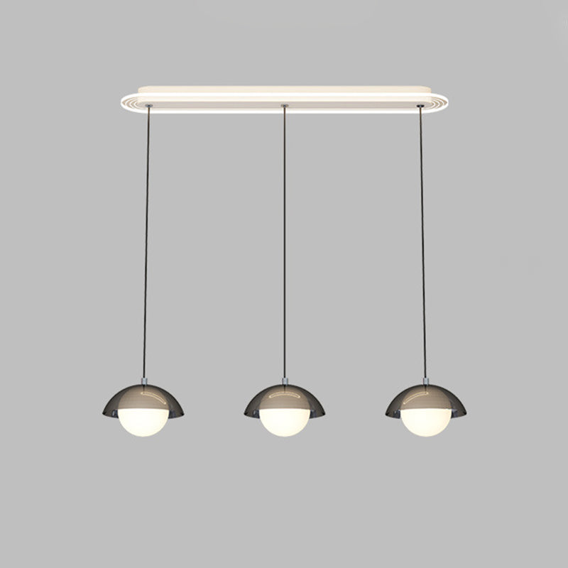 Modern Minimalist Iron Acrylic Round Linear LED Chandelier For Dining Room