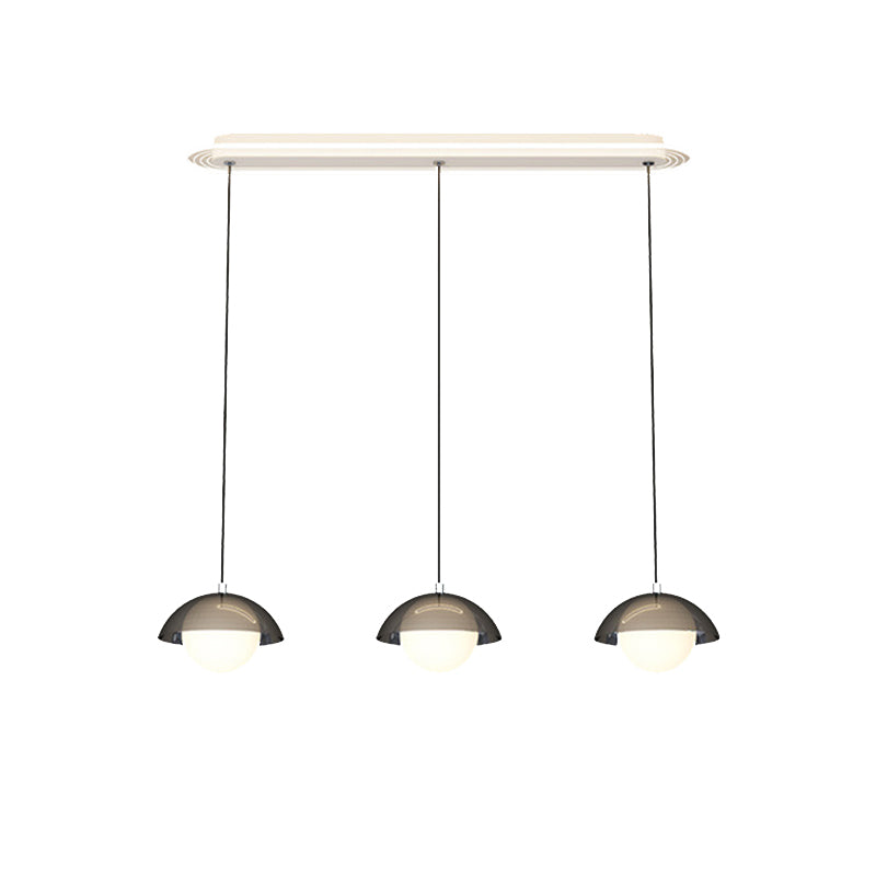 Modern Minimalist Iron Acrylic Round Linear LED Chandelier For Dining Room