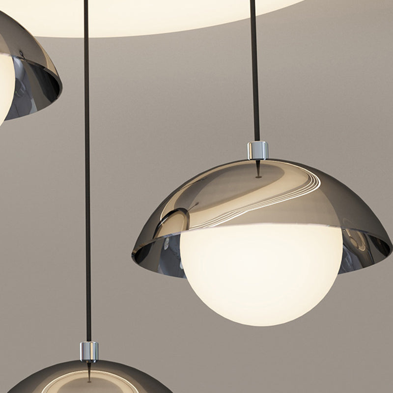 Modern Minimalist Iron Acrylic Round Linear LED Chandelier For Dining Room