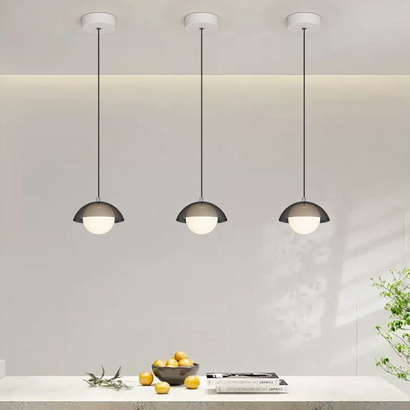 Modern Minimalist Iron Acrylic Round Linear LED Chandelier For Dining Room
