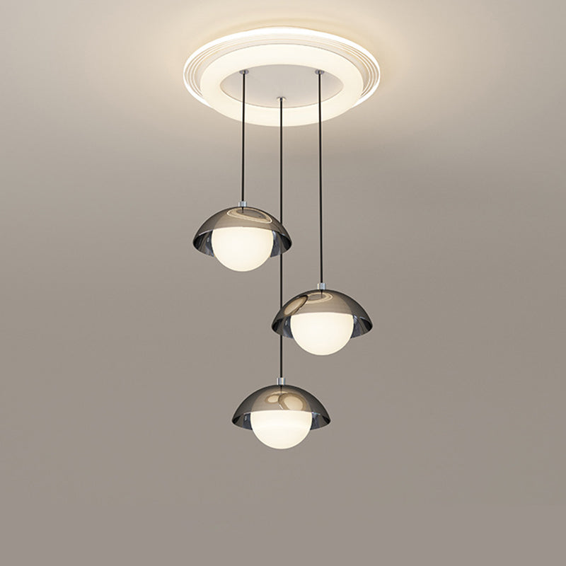 Modern Minimalist Iron Acrylic Round Linear LED Chandelier For Dining Room