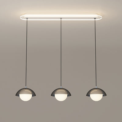 Modern Minimalist Iron Acrylic Round Linear LED Chandelier For Dining Room