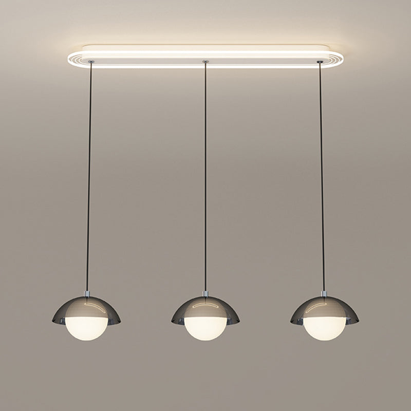 Modern Minimalist Iron Acrylic Round Linear LED Chandelier For Dining Room