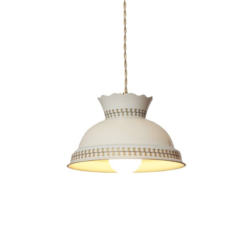 Contemporary Retro Ceramic Copper Bowled 1 - Light Pendant Light For Dining Room