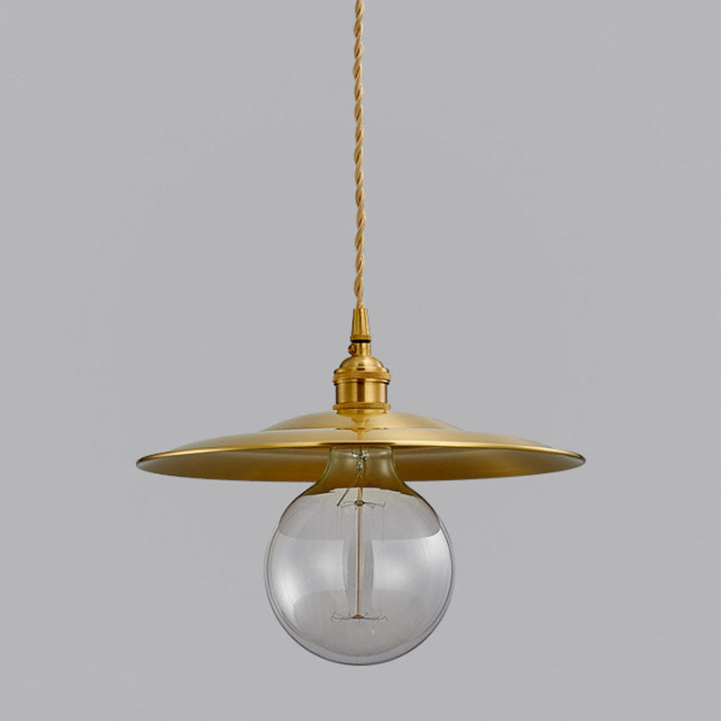 Zeitgenössische industrielle Kupfer-Glas-Lineare 1-Licht-Pendelleuchte für das Esszimmer 