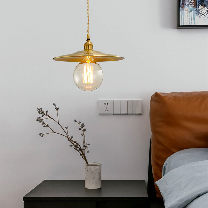Zeitgenössische industrielle Kupfer-Glas-Lineare 1-Licht-Pendelleuchte für das Esszimmer 