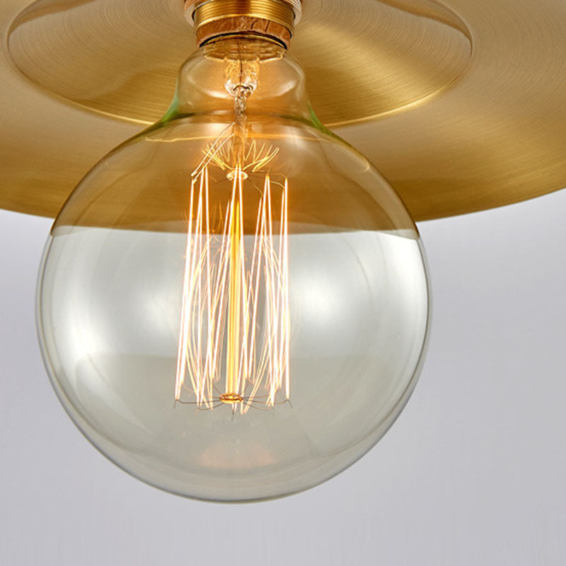 Contemporary Industrial Copper Glass Linear 1-Light Pendant Light For Dining Room