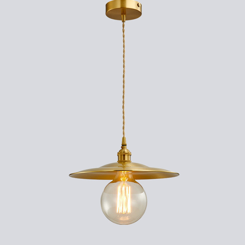 Zeitgenössische industrielle Kupfer-Glas-Lineare 1-Licht-Pendelleuchte für das Esszimmer 