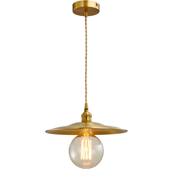 Zeitgenössische industrielle Kupfer-Glas-Lineare 1-Licht-Pendelleuchte für das Esszimmer 