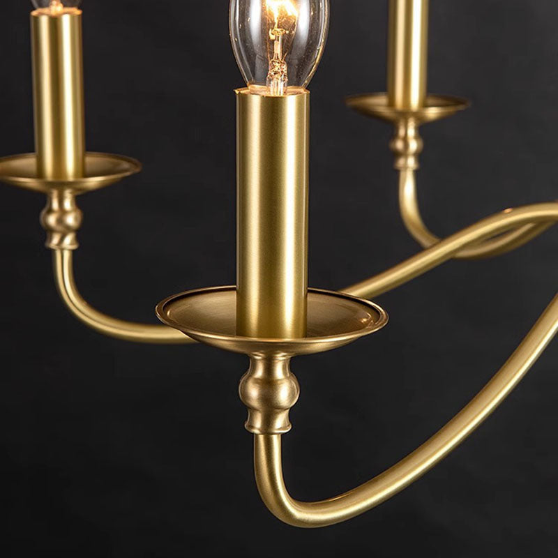 Zeitgenössischer Retro-Kupfer-Glas-Kerzenleuchter mit 4/6/8 Lichtern für das Wohnzimmer 