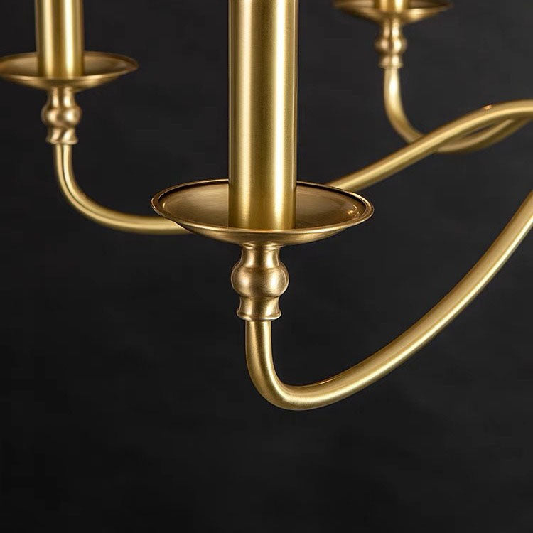 Zeitgenössischer Retro-Kupfer-Glas-Kerzenleuchter mit 4/6/8 Lichtern für das Wohnzimmer 