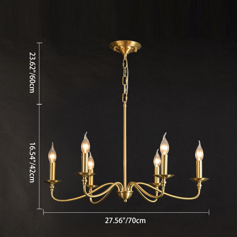 Zeitgenössischer Retro-Kupfer-Glas-Kerzenleuchter mit 4/6/8 Lichtern für das Wohnzimmer 
