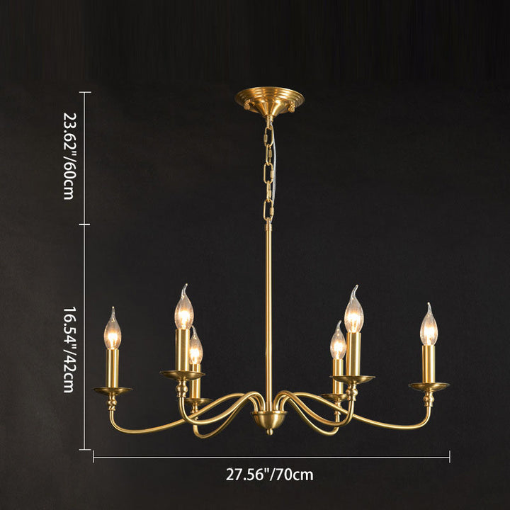 Zeitgenössischer Retro-Kupfer-Glas-Kerzenleuchter mit 4/6/8 Lichtern für das Wohnzimmer 