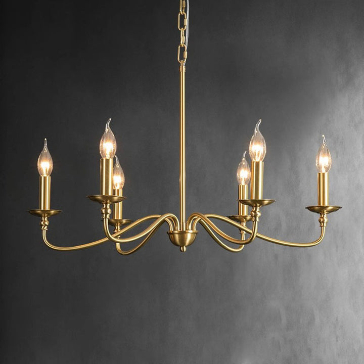 Zeitgenössischer Retro-Kupfer-Glas-Kerzenleuchter mit 4/6/8 Lichtern für das Wohnzimmer 