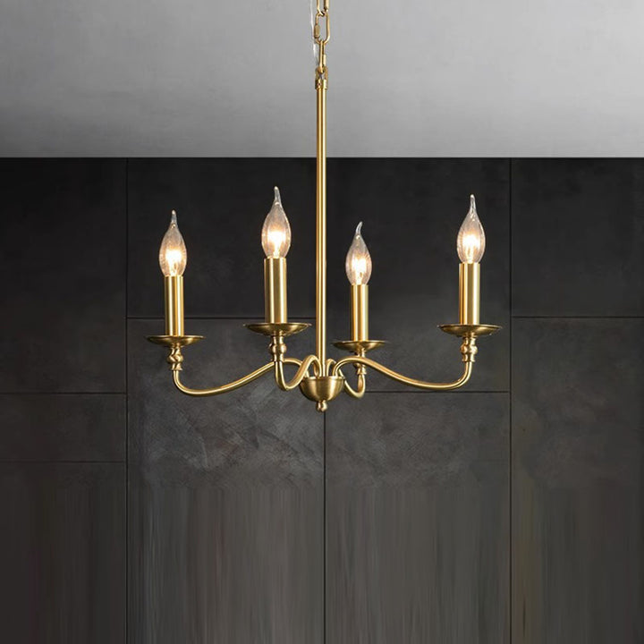 Zeitgenössischer Retro-Kupfer-Glas-Kerzenleuchter mit 4/6/8 Lichtern für das Wohnzimmer 