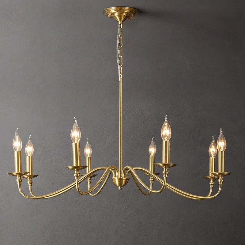 Zeitgenössischer Retro-Kupfer-Glas-Kerzenleuchter mit 4/6/8 Lichtern für das Wohnzimmer 