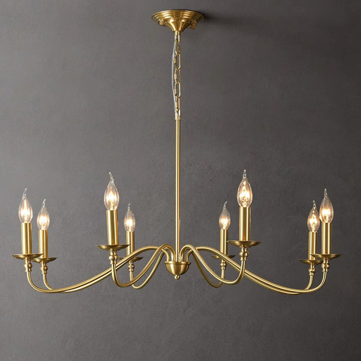 Zeitgenössischer Retro-Kupfer-Glas-Kerzenleuchter mit 4/6/8 Lichtern für das Wohnzimmer 