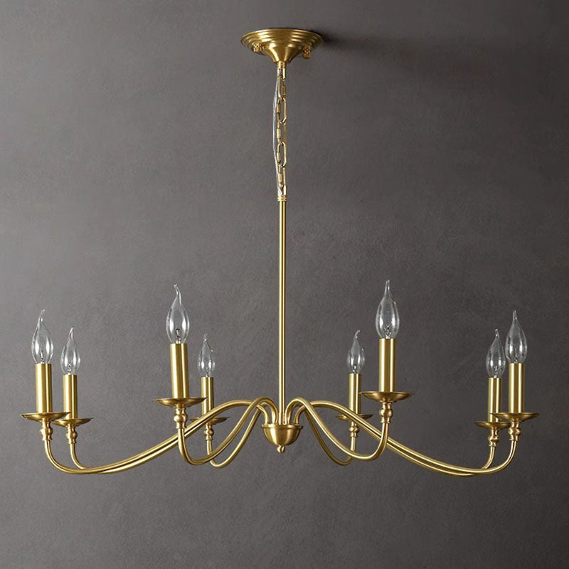 Zeitgenössischer Retro-Kupfer-Glas-Kerzenleuchter mit 4/6/8 Lichtern für das Wohnzimmer 